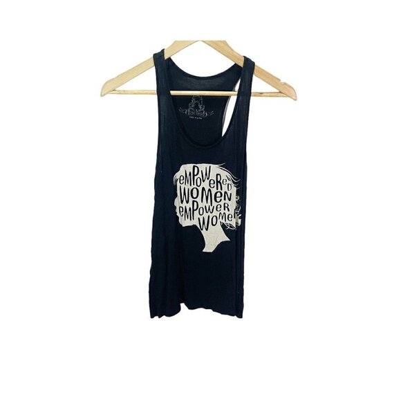 Bear Dance Black S "Empowered Women" Graphic Print Tank Top Stretch - Picture 1 of 5